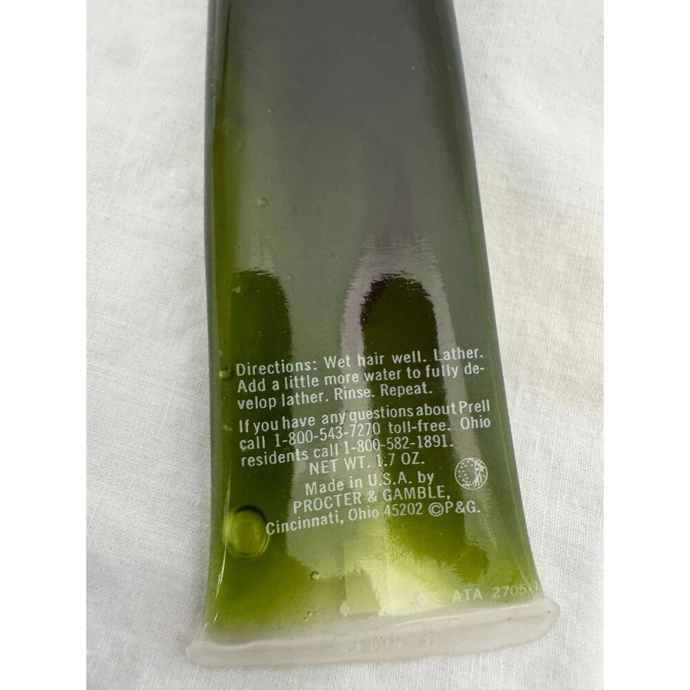 Vintage 1980s Liquid Prell Concentrate Shampoo 1.5 oz 3.5 oz Tube & Bottle